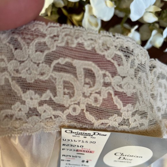 Dior Vintage High Waisted Pink & White Monogram Top Panties NWT Size 4 - Picture 7 of 10